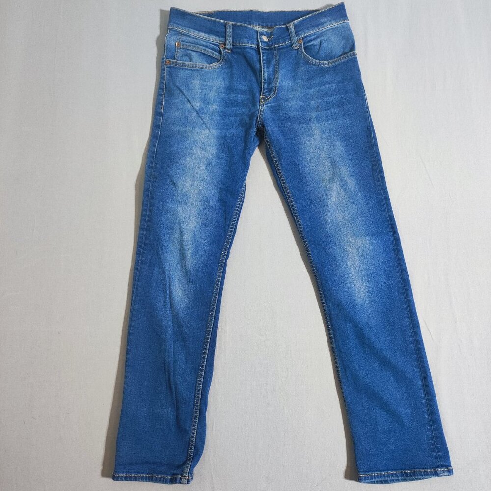 Levi's 511 jeans men's sz W34 L30 medium washed blue slim fit straight leg jeans
